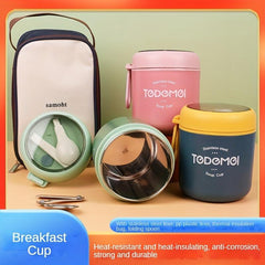 Portable Microwave Soup Cup Leakproof Milk Cup for Breakfast Oatmeal Heat Resist