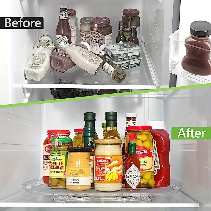 Square Storage Rack Refrigerator Turntable Organizer Kitchen Pantry Cabinet