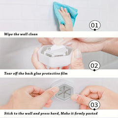 Self Adhesive Push Towel Hooks for Kitchen & Bathroom