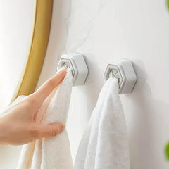 Self Adhesive Push Towel Hooks for Kitchen & Bathroom