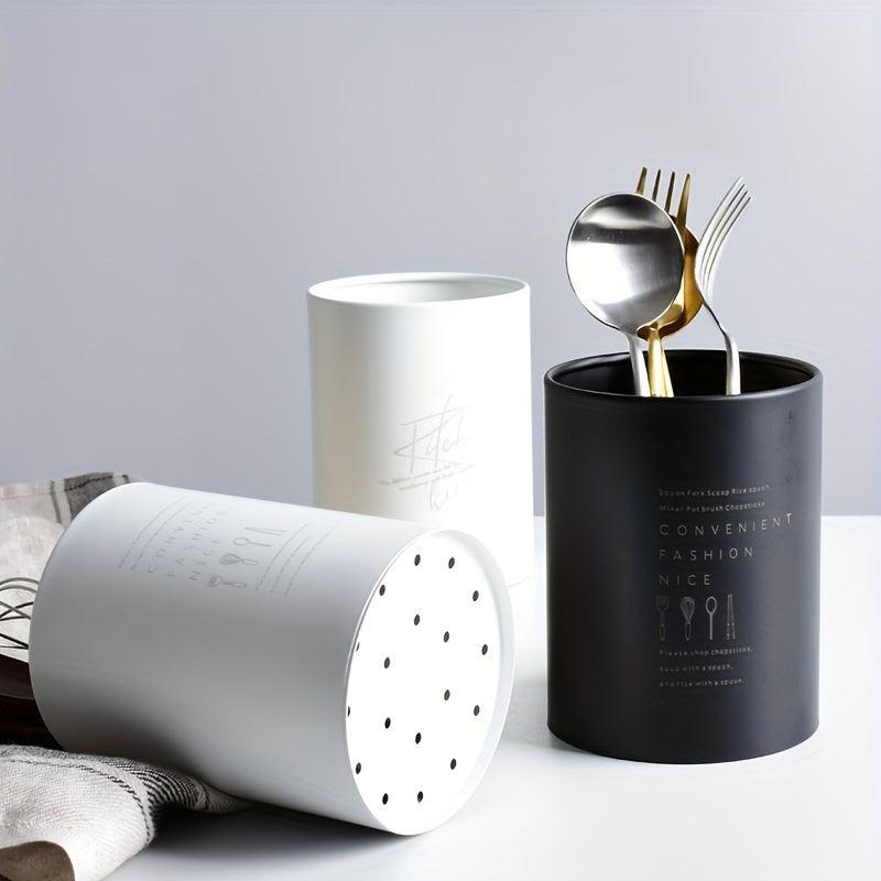 1pc Stainless Steel Kitchen Cutlery Storage Bucket Chopsticks Tube