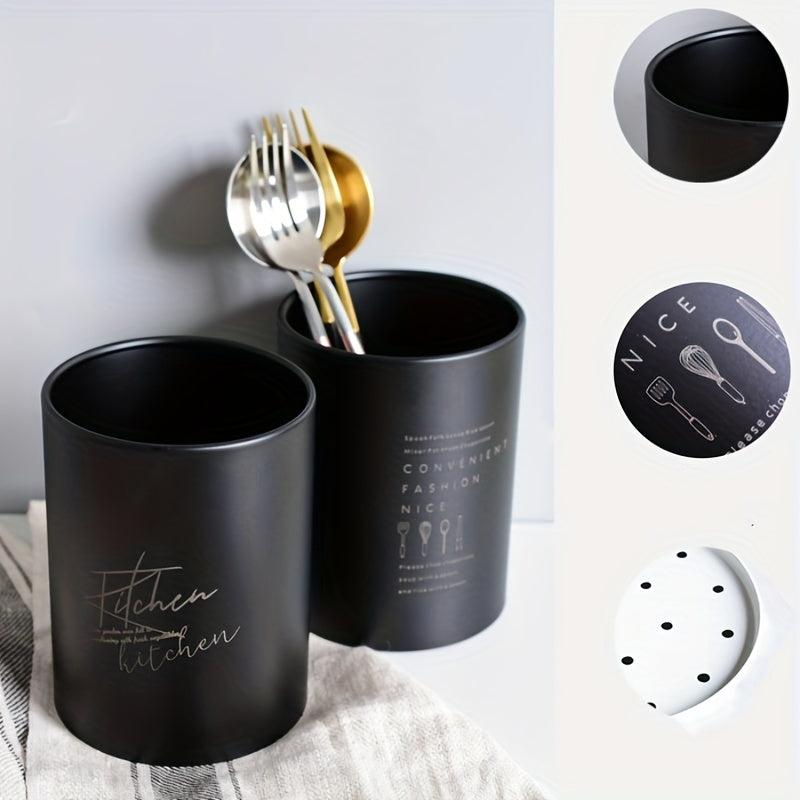 1pc Stainless Steel Kitchen Cutlery Storage Bucket Chopsticks Tube