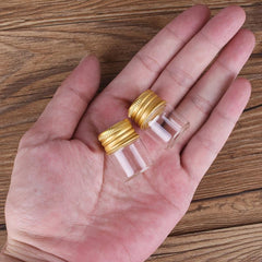10pcs Glass Bottles With Golden Aluminium Lids Small Mini Glass Jars