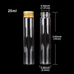 10pcs Glass Bottles With Golden Aluminium Lids Small Mini Glass Jars