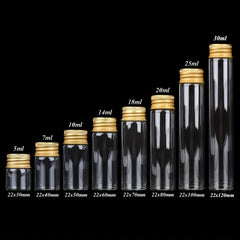 10pcs Glass Bottles With Golden Aluminium Lids Small Mini Glass Jars