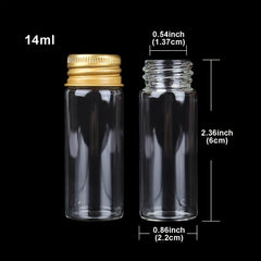 10pcs Glass Bottles With Golden Aluminium Lids Small Mini Glass Jars