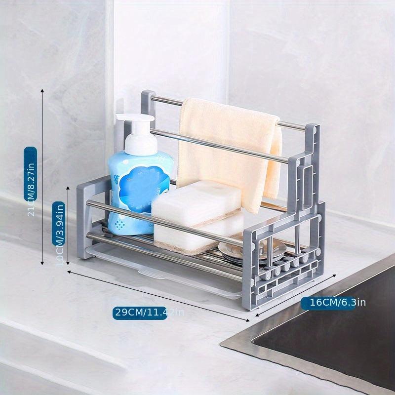 Kitchen Sink Sponge & Cloth Holder Stainless Steel Organizer Rack