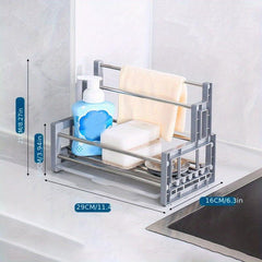 Kitchen Sink Sponge & Cloth Holder Stainless Steel Organizer Rack