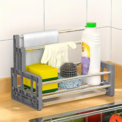 Kitchen Sink Sponge & Cloth Holder Stainless Steel Organizer Rack