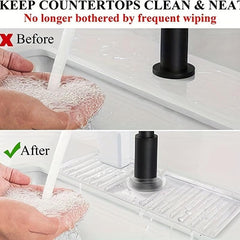 Silicone Sink Splash Guard with Drain, Faucet Mat, Soap Dish & Sponge Holder