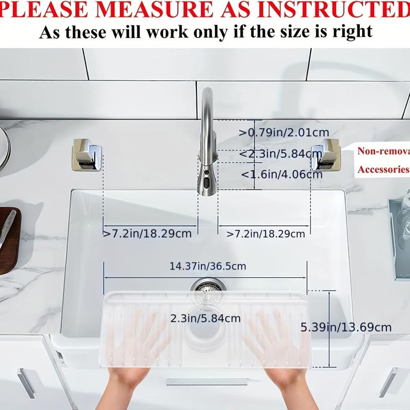 Silicone Sink Splash Guard with Drain, Faucet Mat, Soap Dish & Sponge Holder