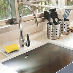 Silicone Sink Splash Guard with Drain, Faucet Mat, Soap Dish & Sponge Holder