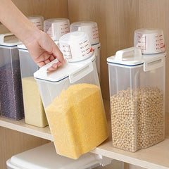 2.5L Rice Bucket with Measuring Cup Large Capacity Storage Container