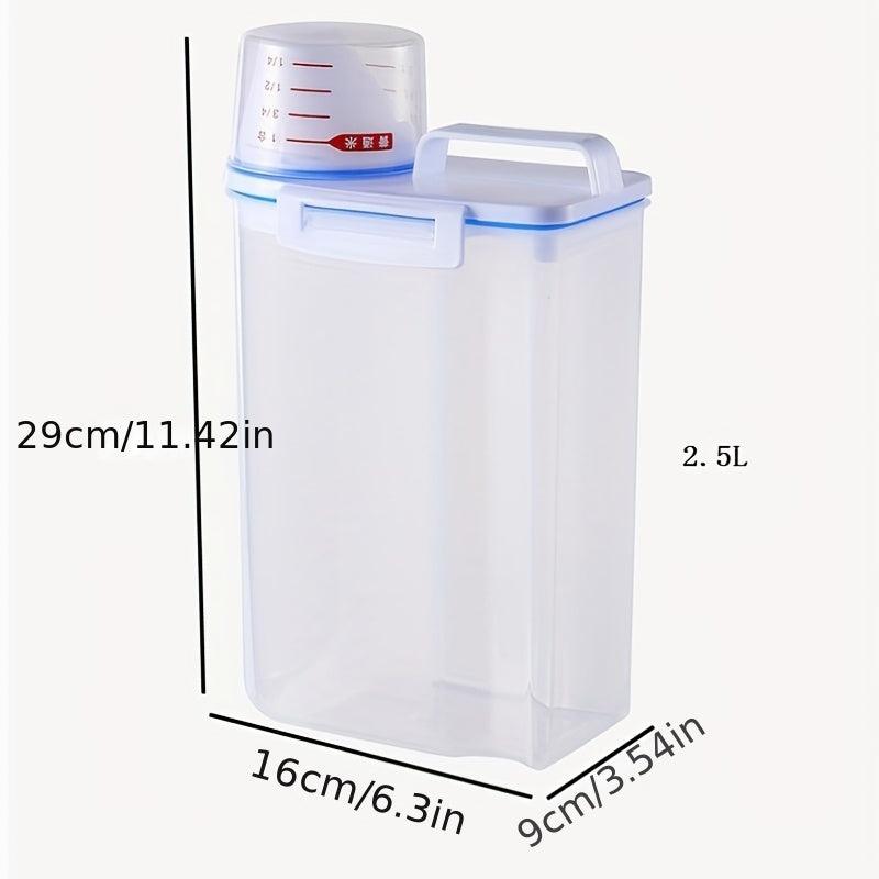 2.5L Rice Bucket with Measuring Cup Large Capacity Storage Container