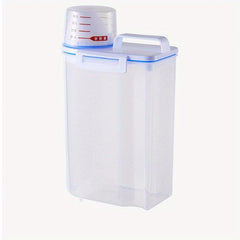 2.5L Rice Bucket with Measuring Cup Large Capacity Storage Container
