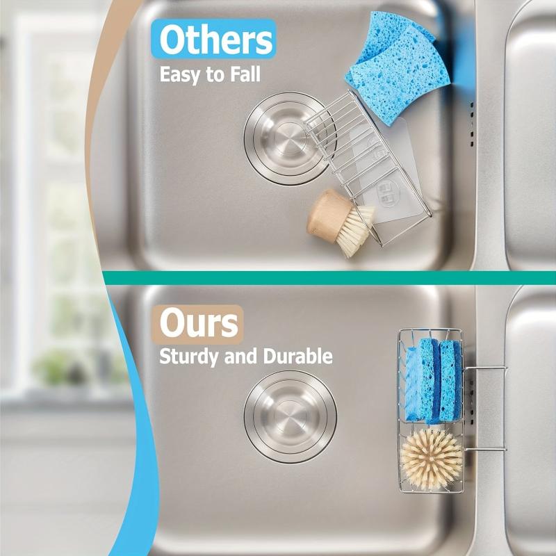 Sink Sponge Holder Kitchen Sink Caddy Organizer Rustproof Durable