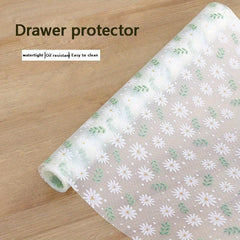 Daisy Printed Clear Shelf Liners Waterproof Refrigerator Mat