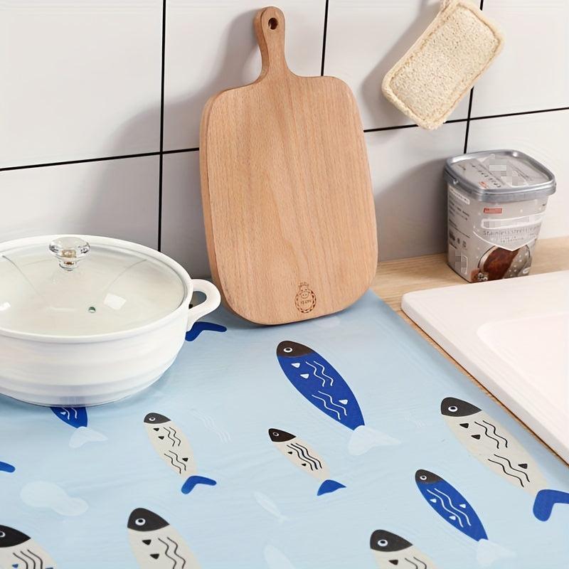 Daisy Printed Clear Shelf Liners Waterproof Refrigerator Mat