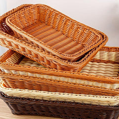 Rattan Rectangular Storage Basket for Fruit and Vegetables