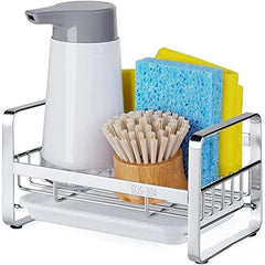 Stainless Steel Sponge Holder Sink Organizer with Drain Tray