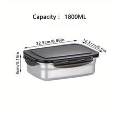 304 Stainless Steel Food Storage Box with Tote Lid