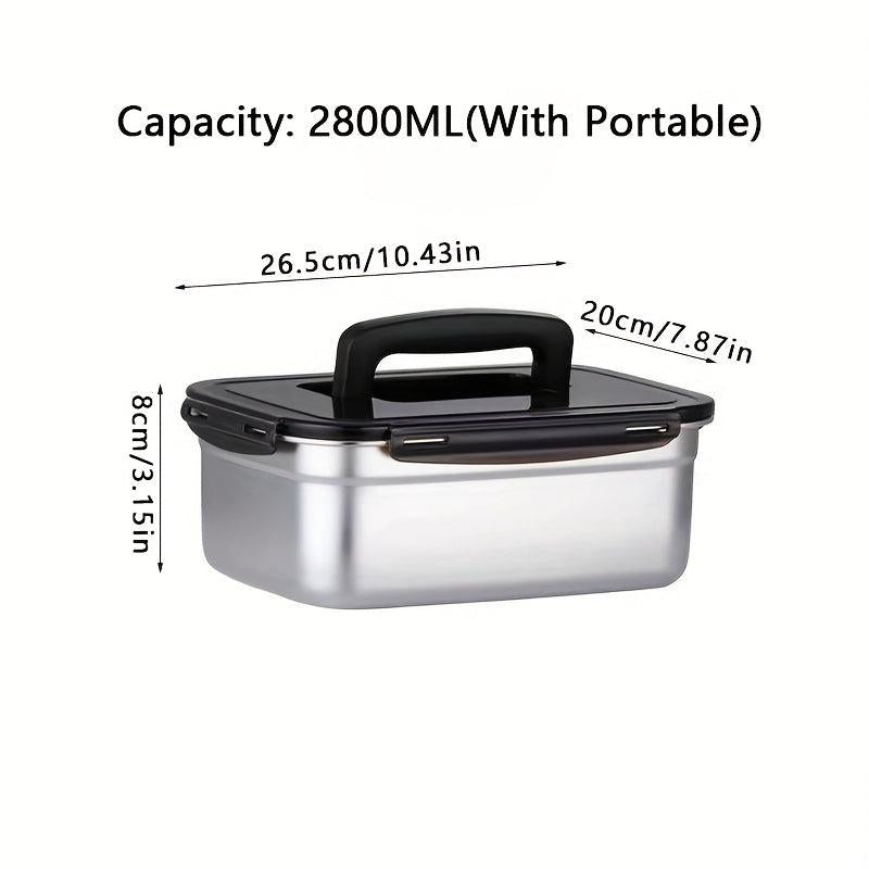 304 Stainless Steel Food Storage Box with Tote Lid