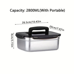 304 Stainless Steel Food Storage Box with Tote Lid