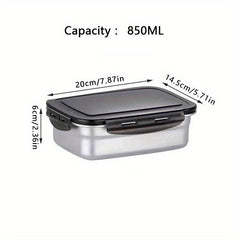 304 Stainless Steel Food Storage Box with Tote Lid