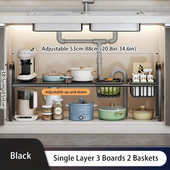 Adjustable Under Sink Organizer Expandable Rack