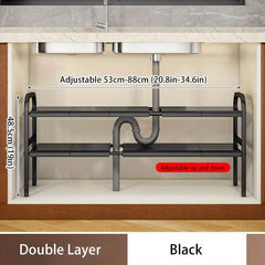 Adjustable Under Sink Organizer Expandable Rack
