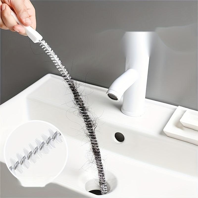 Spiral Nylon Bristles Sink Cleaning Brush Hair Catcher Clog Remover