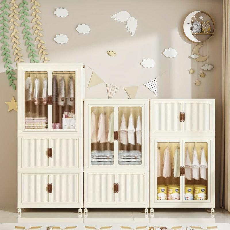 Foldable Clothes Storage Cabinet Stackable Wardrobe Organizer