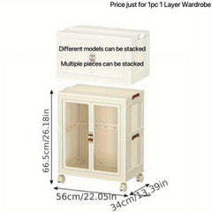 Foldable Clothes Storage Cabinet Stackable Wardrobe Organizer