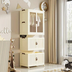 Foldable Clothes Storage Cabinet Stackable Wardrobe Organizer