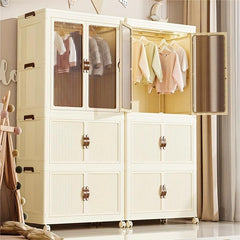 Foldable Clothes Storage Cabinet Stackable Wardrobe Organizer