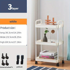 Multifunctional Kitchen Cart with Caster Wheels 4 Layer Utensil Rack