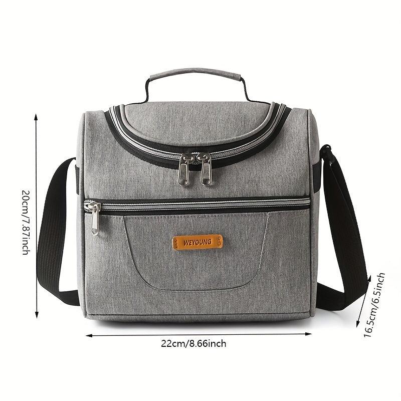 Waterproof Insulated Lunch Bag with Aluminum Foil Lining and Shoulder Strap
