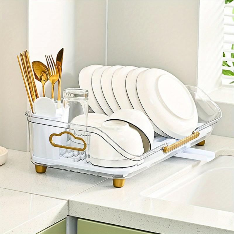 Space Saving Drying Rack with Draining Spout