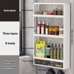 3 Tier Spice Rack Organizer with Hooks