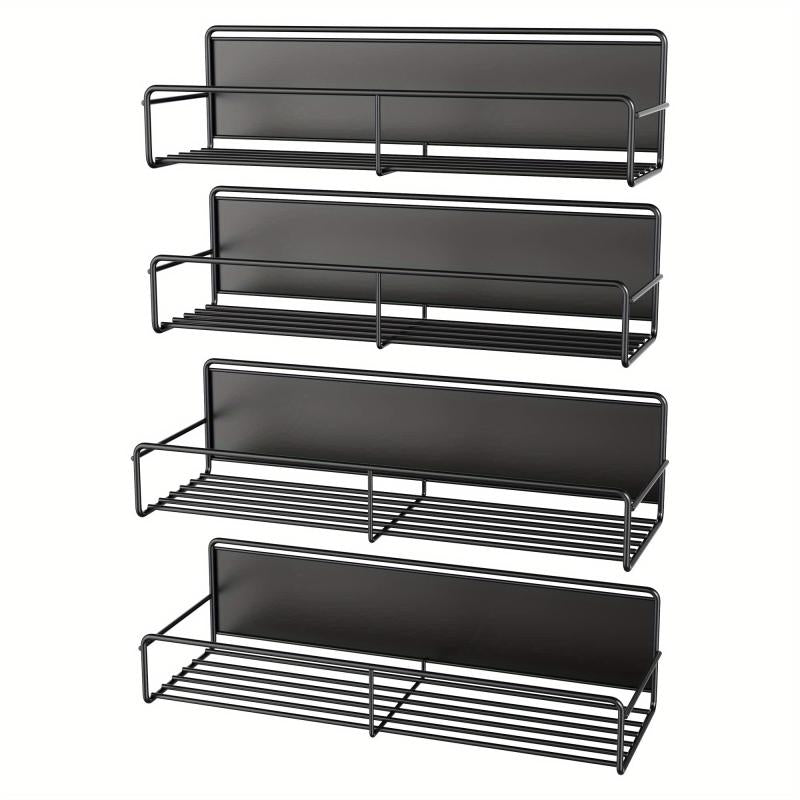 4pcs Refrigerator Side Rack Seasoning Bottle Spice Racks Wall Mount Metal