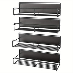 4pcs Refrigerator Side Rack Seasoning Bottle Spice Racks Wall Mount Metal
