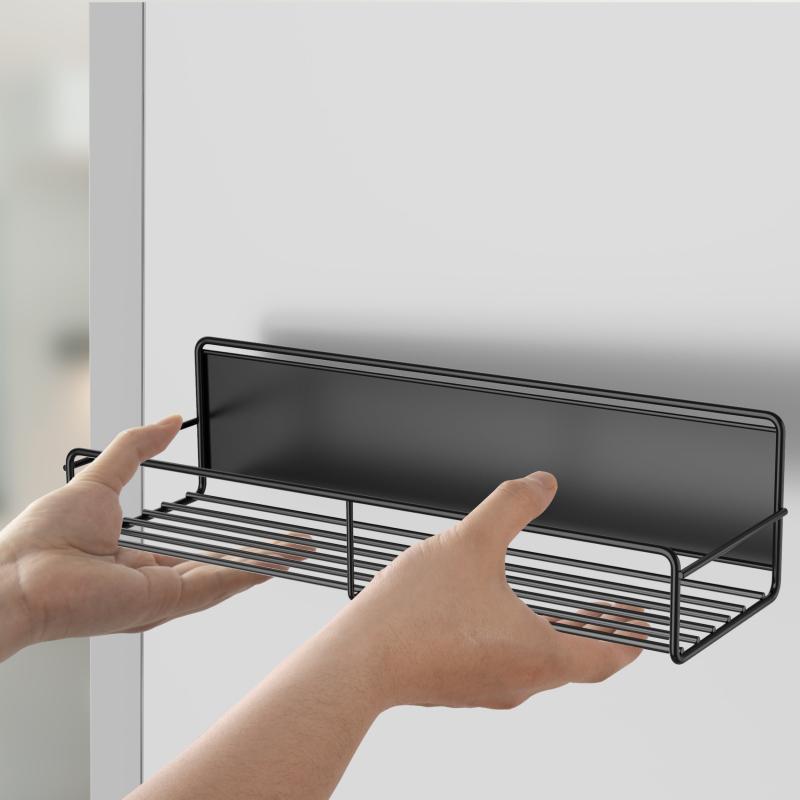 4pcs Refrigerator Side Rack Seasoning Bottle Spice Racks Wall Mount Metal