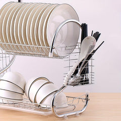 2-Layer Dish Bowl Rack for Household Storage
