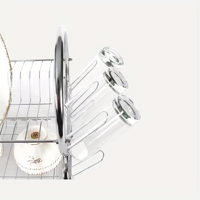2-Layer Dish Bowl Rack for Household Storage