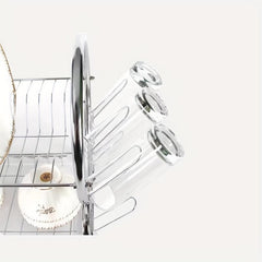 2-Layer Dish Bowl Rack for Household Storage