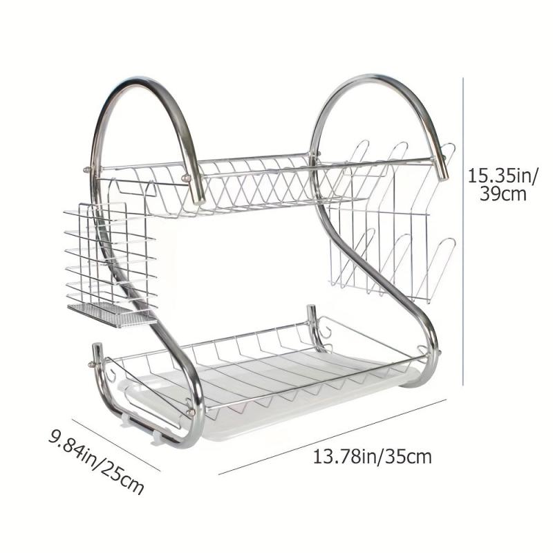 2-Layer Dish Bowl Rack for Household Storage