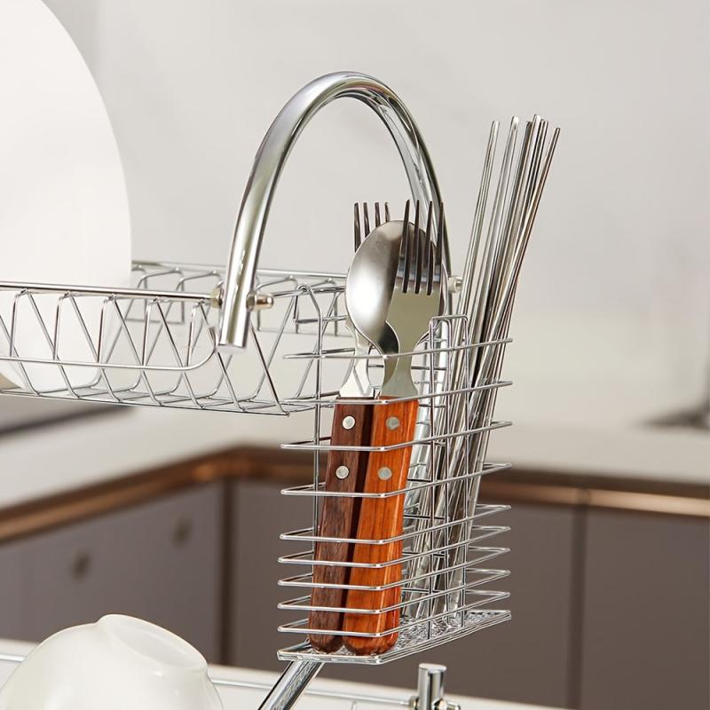 2-Layer Dish Bowl Rack for Household Storage