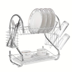 2-Layer Dish Bowl Rack for Household Storage