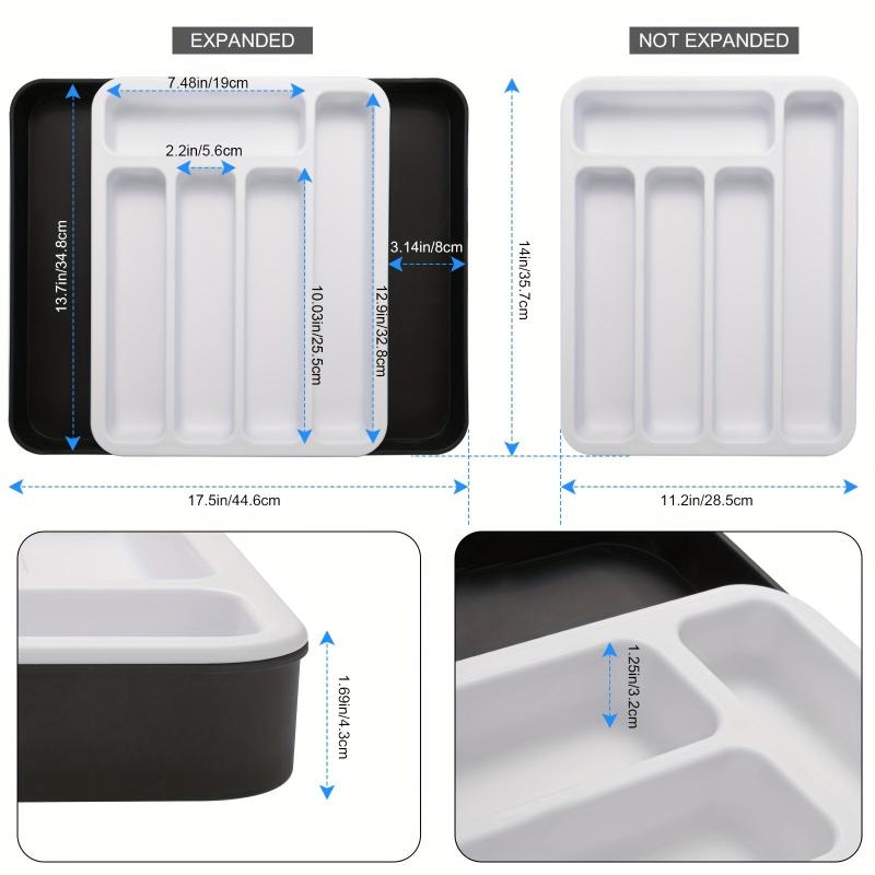 Expandable Drawer Flatware Organizer Double Layer Storage Box