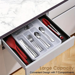 Expandable Drawer Flatware Organizer Double Layer Storage Box